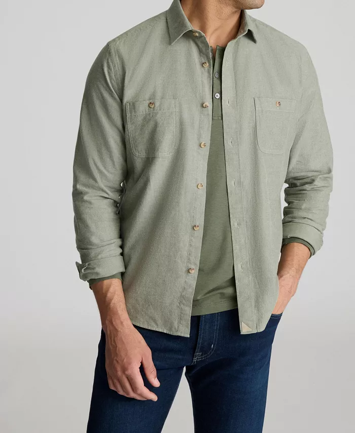 

Мужская фланелевая рубашка Slim Fit Hemsworth на пуговицах Untuckit, зеленый