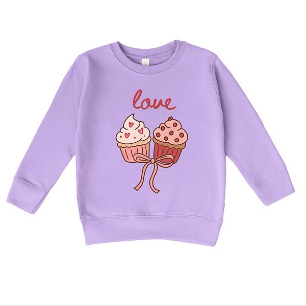 

Свитшот Love cursive cupcakes coquette с принтом для малышей The Juniper Shop, Lavender