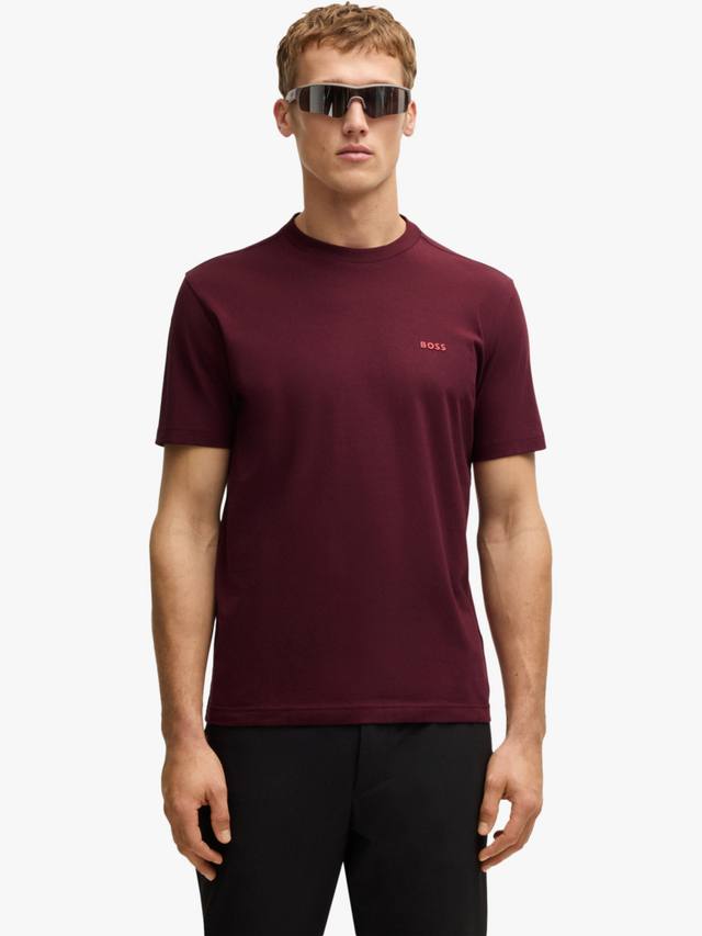 

Приталенная футболка с круглым вырезом HUGO BOSS, цвет Mid Red