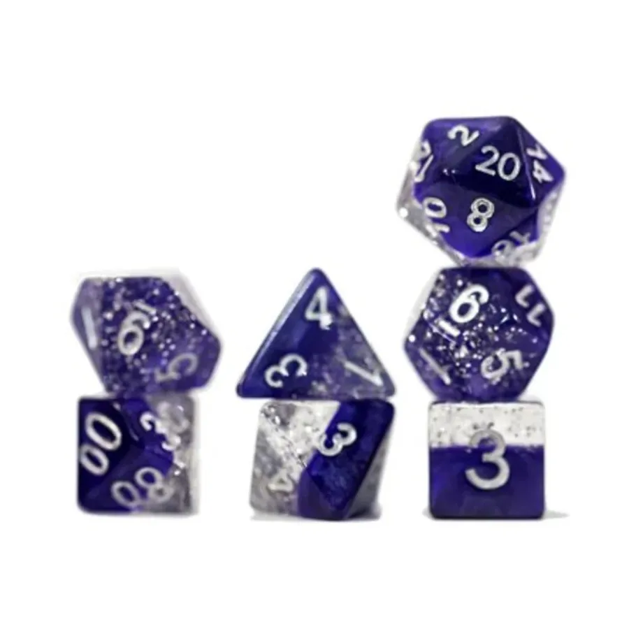

Набор Poly — фиолетовый с серебром (7), Halfsies Dice