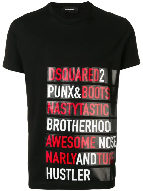 Футболка со слоганом Dsquared2, черный