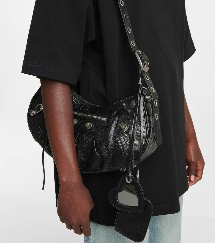 Le Cagole Маленькая кожаная сумка через плечо Balenciaga, черный — фото 2