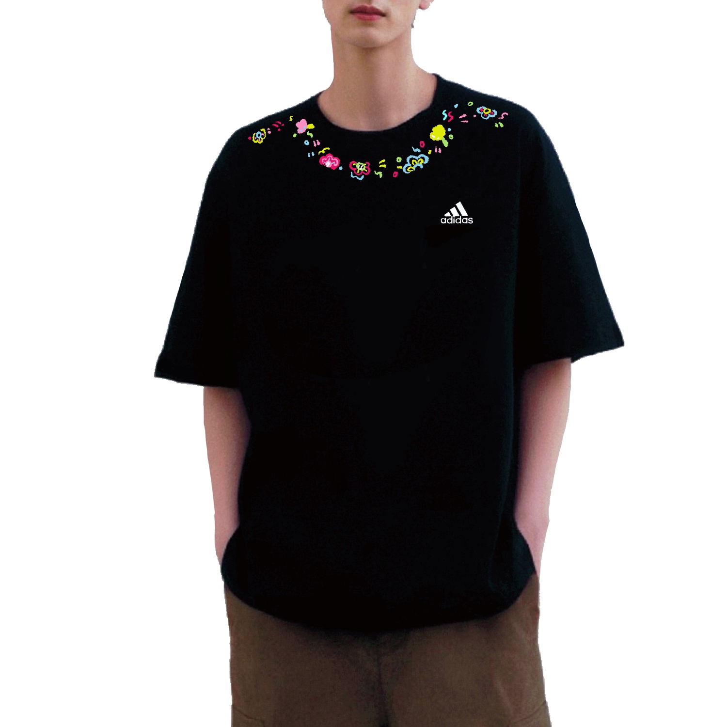 Adidas Футболка унисекс черная — фото 4