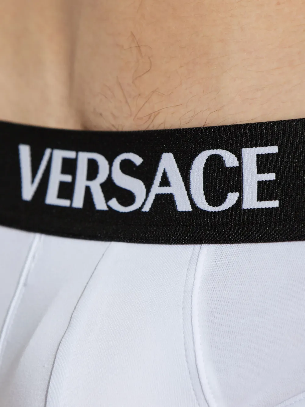 Трусы с логотипом на резинке (упаковка из трех штук) VERSACE, белый — фото 4