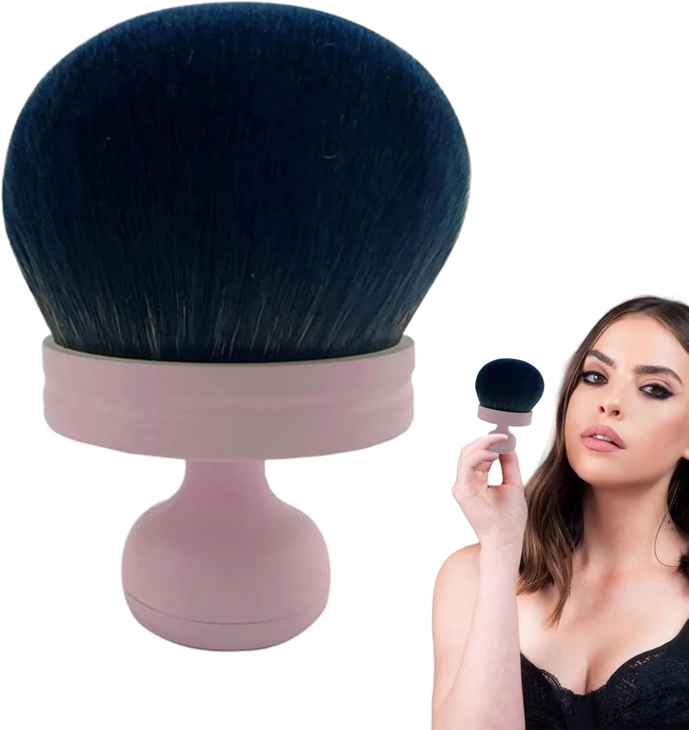 Кисть для автозагара, плотная, без бренда, 1 шт, розовая