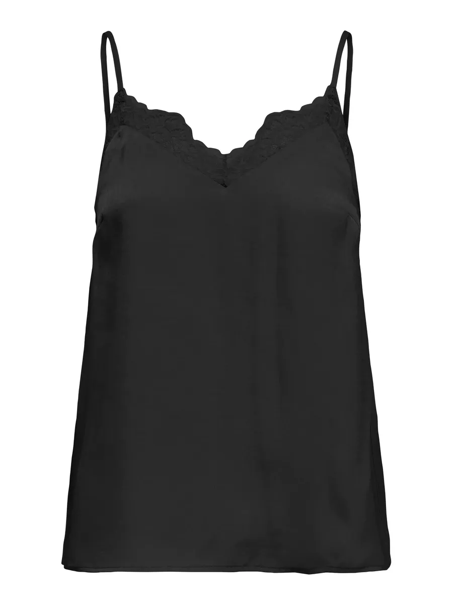 

Only топ-спагетти "ONLFRI SL LACE SINGLET WVN", черный