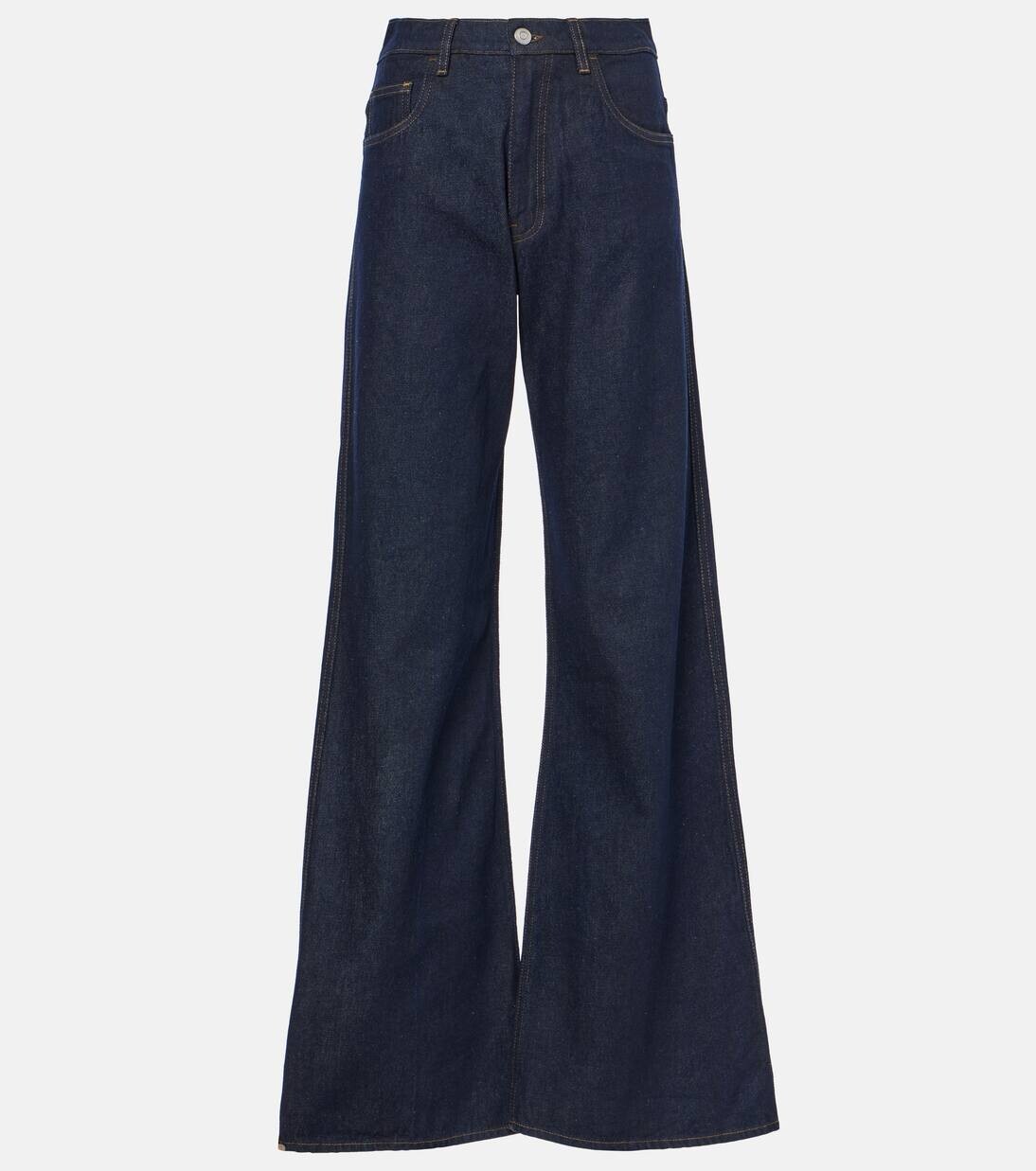 

Джинсы с высокой посадкой и широкими штанинами Coperni, цвет blue raw