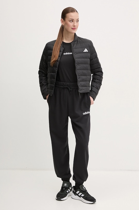 Футболка Essentials Linear из хлопка Adidas, черный — фото 2