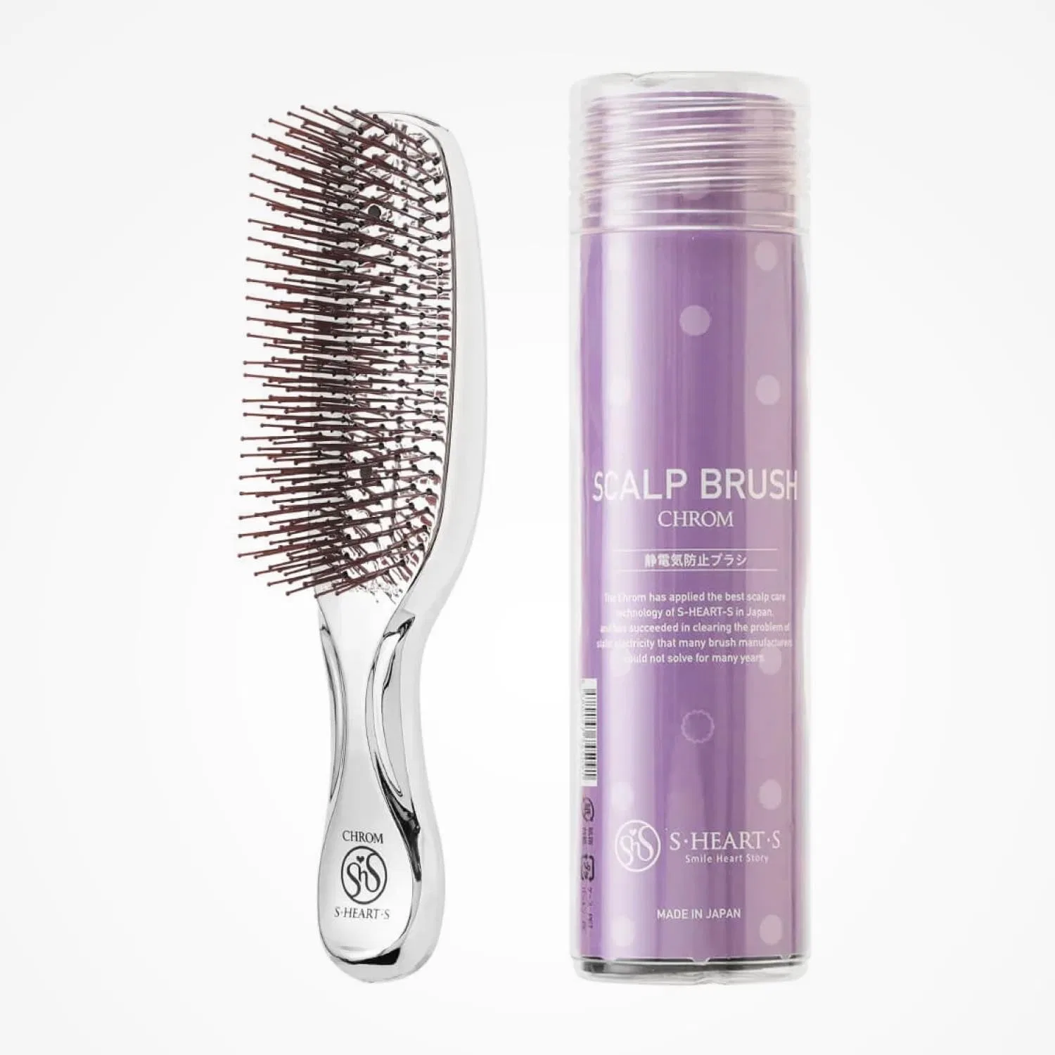 Массажная щетка для кожи головы S-HEART-S Scalp Brush Chrome Ｓ－Ｈｅａｒｔ－Ｓ — фото 2
