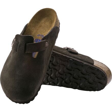 Женские сабо Birkenstock Boston замшевые с мягкой стелькой, коричневый — фото 4