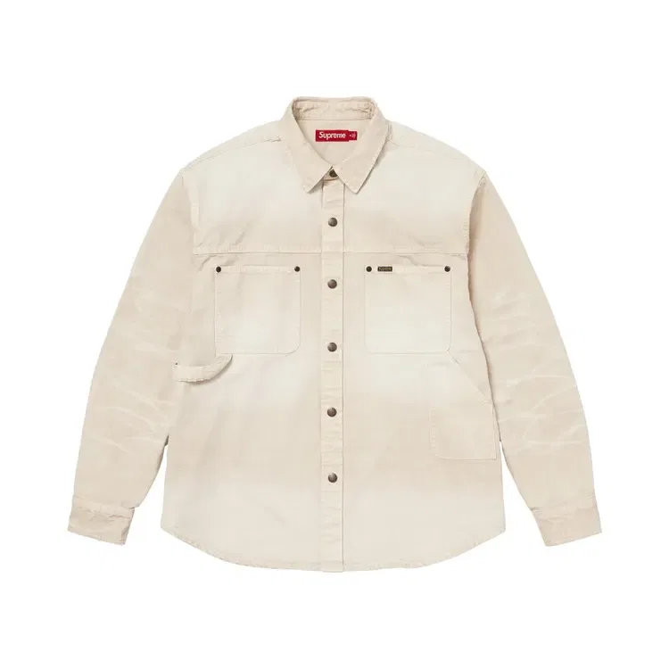 Футболка Supreme Worn Snap Painter Shirt, кремовый