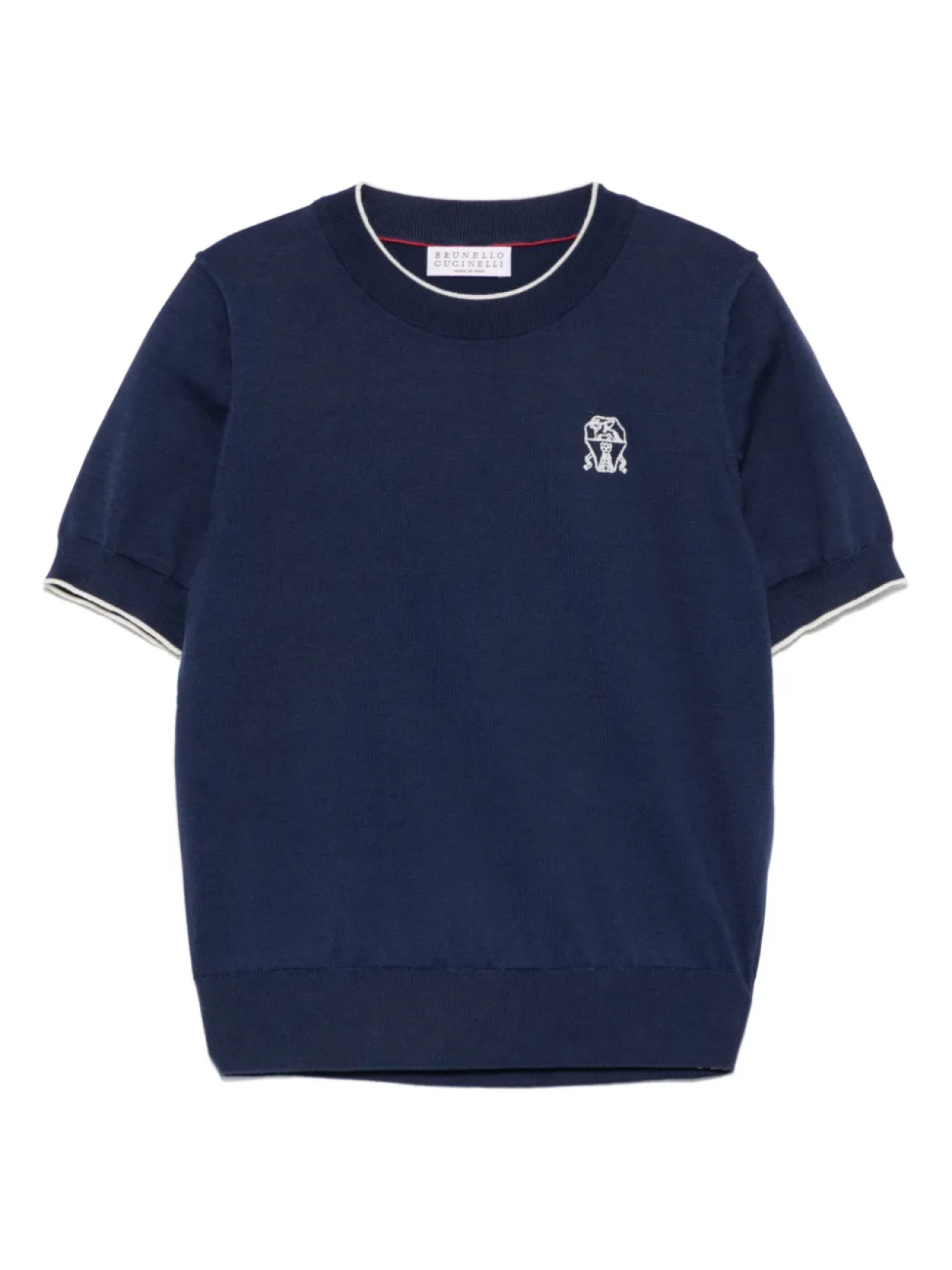 

Футболка с вышитым логотипом Brunello Cucinelli Kids, синий