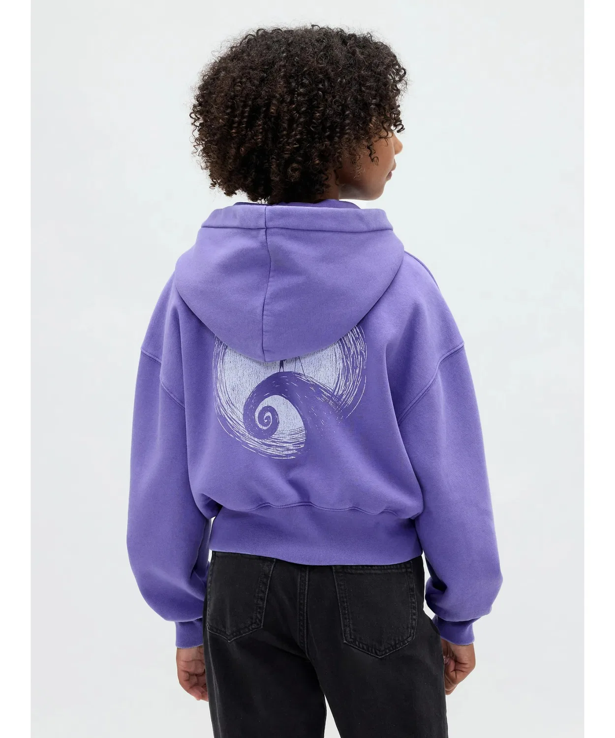 Паркер Nightmare Before Christmas Vintage Soft Cropped, GAP, Kids, фиолетовый — фото 3
