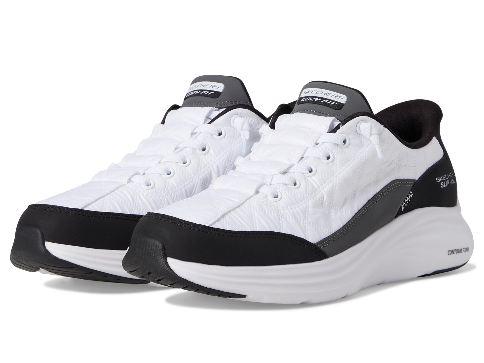 Кроссовки SKECHERS Vapor Foam Hands Free Slip-Ins, цвет White Black