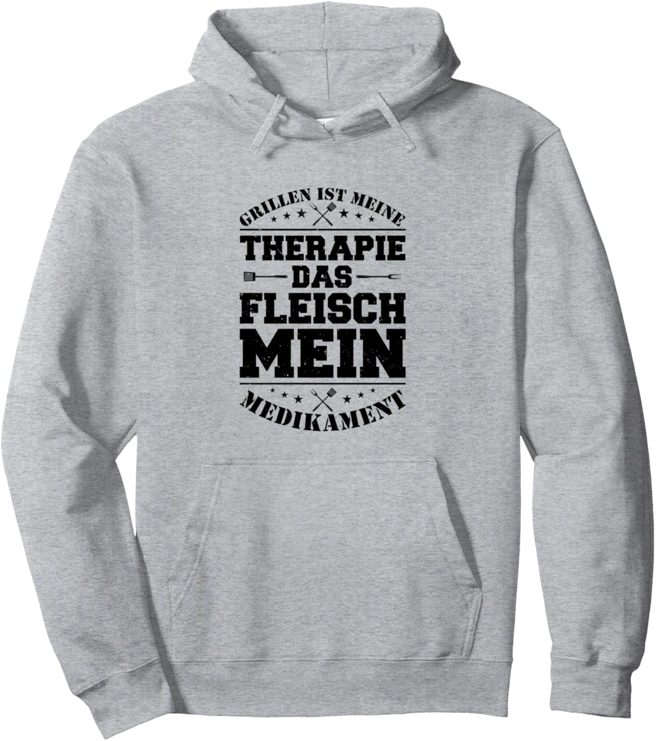 

Гриль - моя терапия, мясо - мое лекарство. Толстовка с надписью «Шеф-повар-гриль» Grilling Chef Cooking Chef Barbecue Grilling, серый