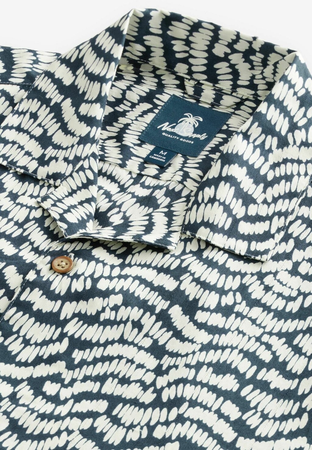

Рубашка PRINTED SHORT SLEEVE WITH CUBAN COLLAR. REGULAR FIT Next, синий
