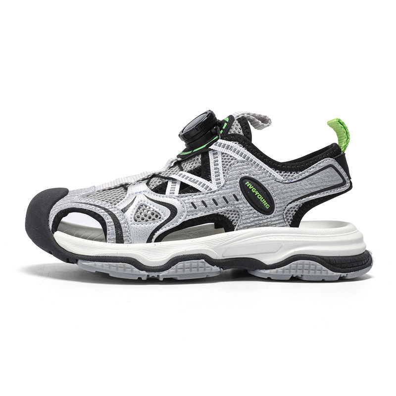 

Дышащие, влагоотводящие, низкие детские сандалии для детей NAVIGARE, серебряный/зеленый