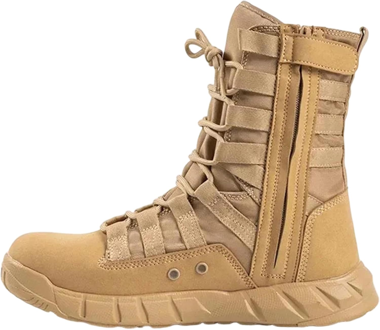 

Мужские легкие тактические ботинки Alloaone из микрофибры с эластичной застежкой и ремешком на щиколотке, наружная обувь для джунглей и боевых действий, Sand