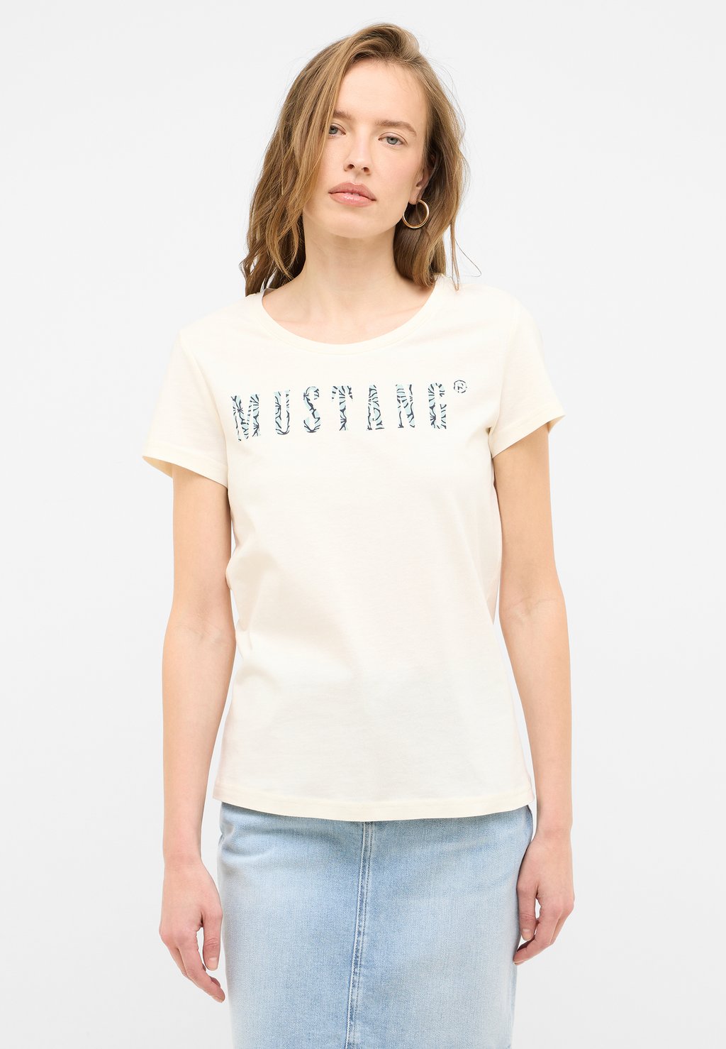 

Футболка с принтом Mustang, кремовый