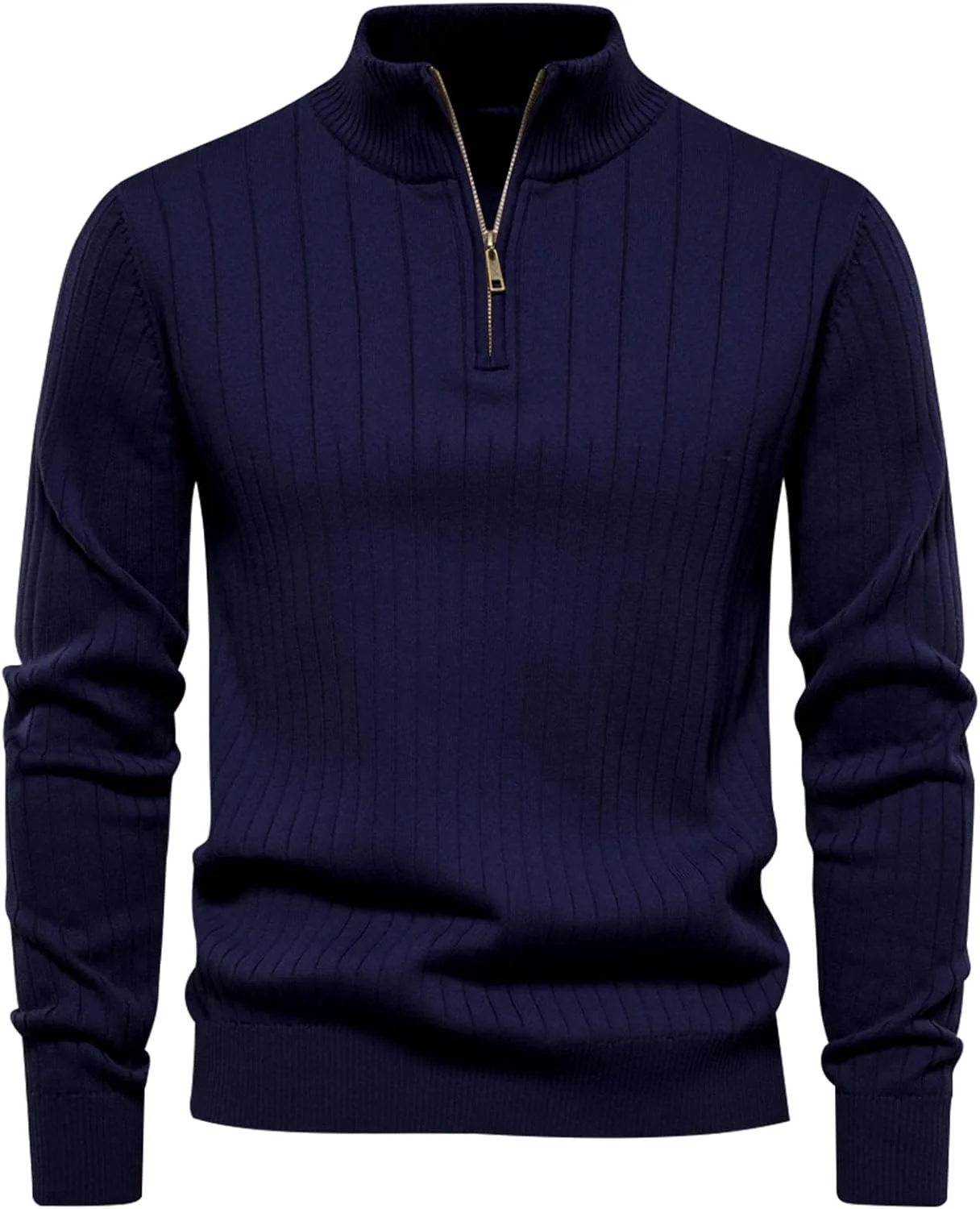 

Kissonic мужской свитер с четверть-молнией Slim Fit Mock Neck легкий вязаный