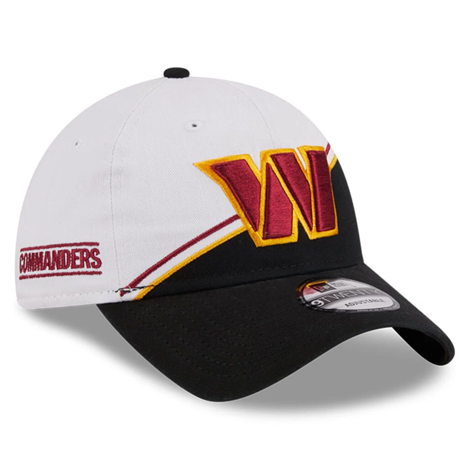 

Мужская регулируемая кепка New Era White/Black Washington Commanders 2023 Sideline 9TWENTY