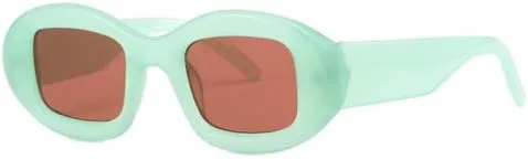 

Овальные солнцезащитные очки 2027 года для женщин, конфетные оттенки, защита от УФ-излучения UV400, ретро-стиль, мужские солнцезащитные очки MTZJH, Green Red Tea