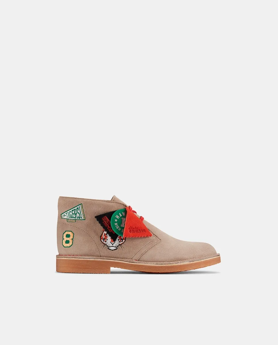 

Детские ботинки из текстиля с кожаной подошвой Clarks, бежевый