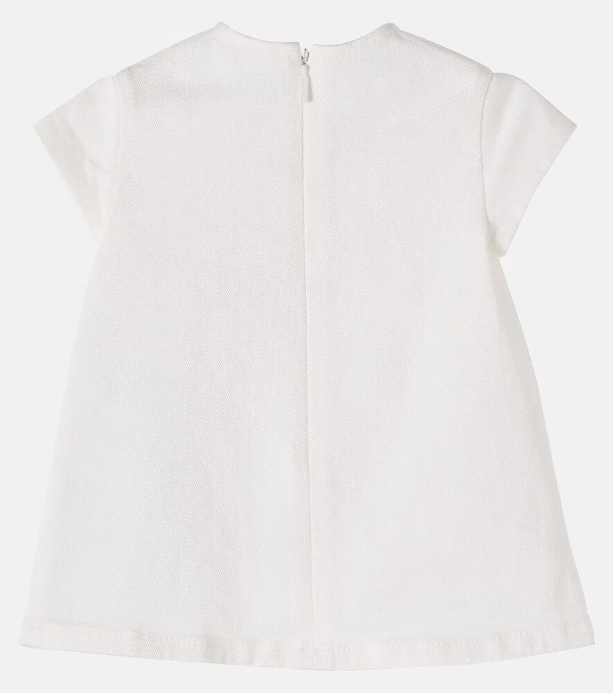 Детское плиссированное джинсовое платье Gucci Kids, белый — фото 3