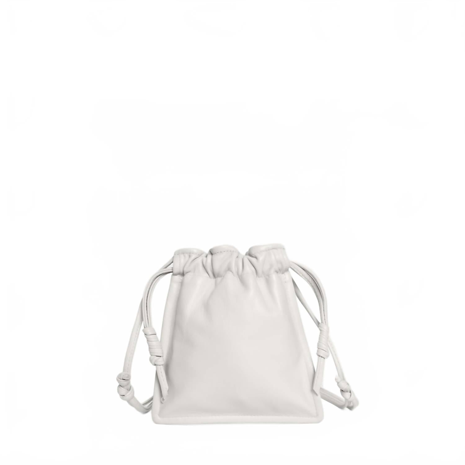 

Женская мини-сумка Bowie из кожи с завязками кремового цвета Lemiz