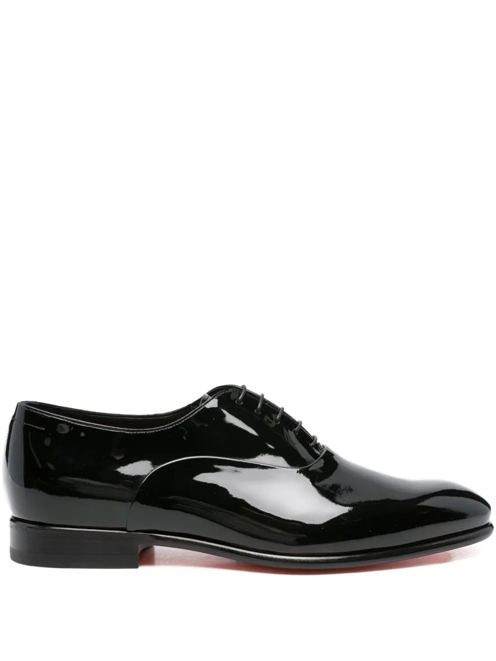 

Туфли-оксфорды из лакированной кожи на шнуровке Santoni, черный
