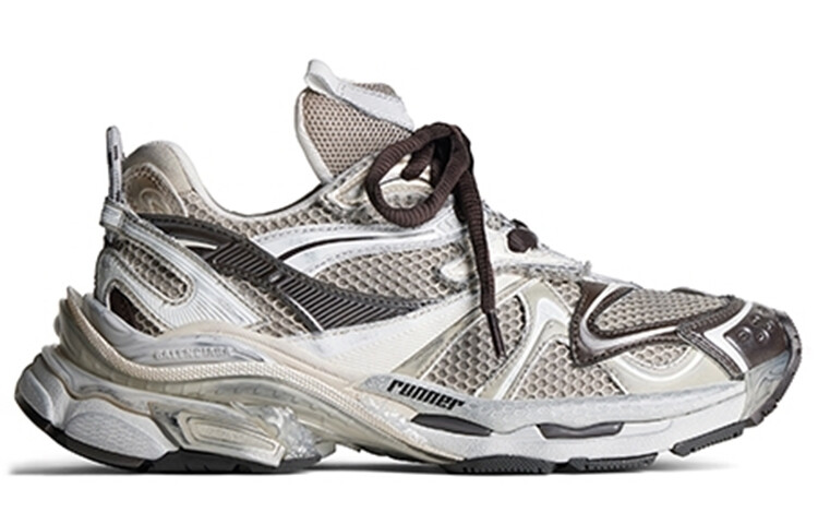 Кроссовки мужские Balenciaga Runner массивные, белый / серебряный — фото 2