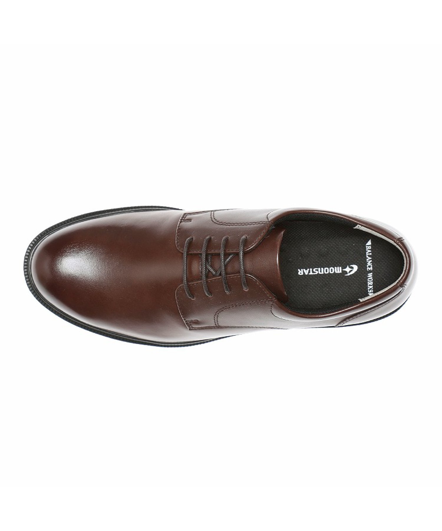 Деловые туфли MoonStar BW4620 из темно-коричневой кожи, широкая колодка. Balance Works, Dark brown — фото 3