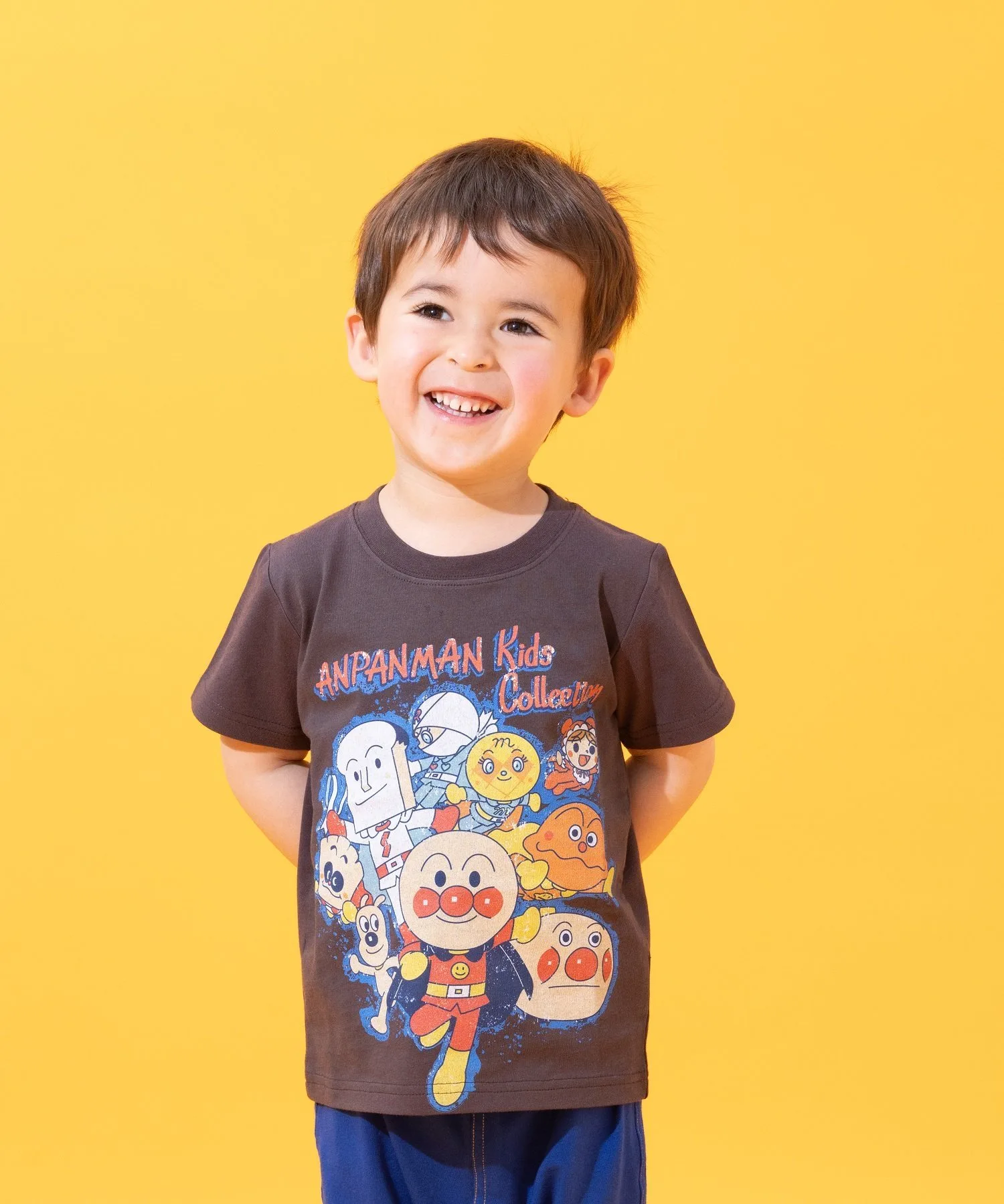 Детская коллекция ANPANMAN/(K) Футболка в винтажном стиле Anpanman Kids Collection, black