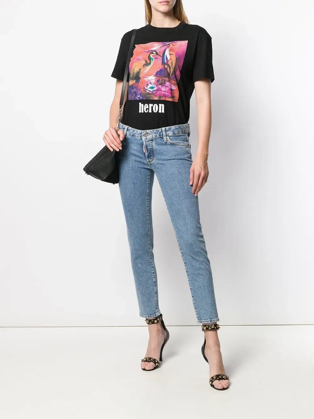 Узкие джинсы с нашивкой в виде кленового листа Dsquared2, синий — фото 2