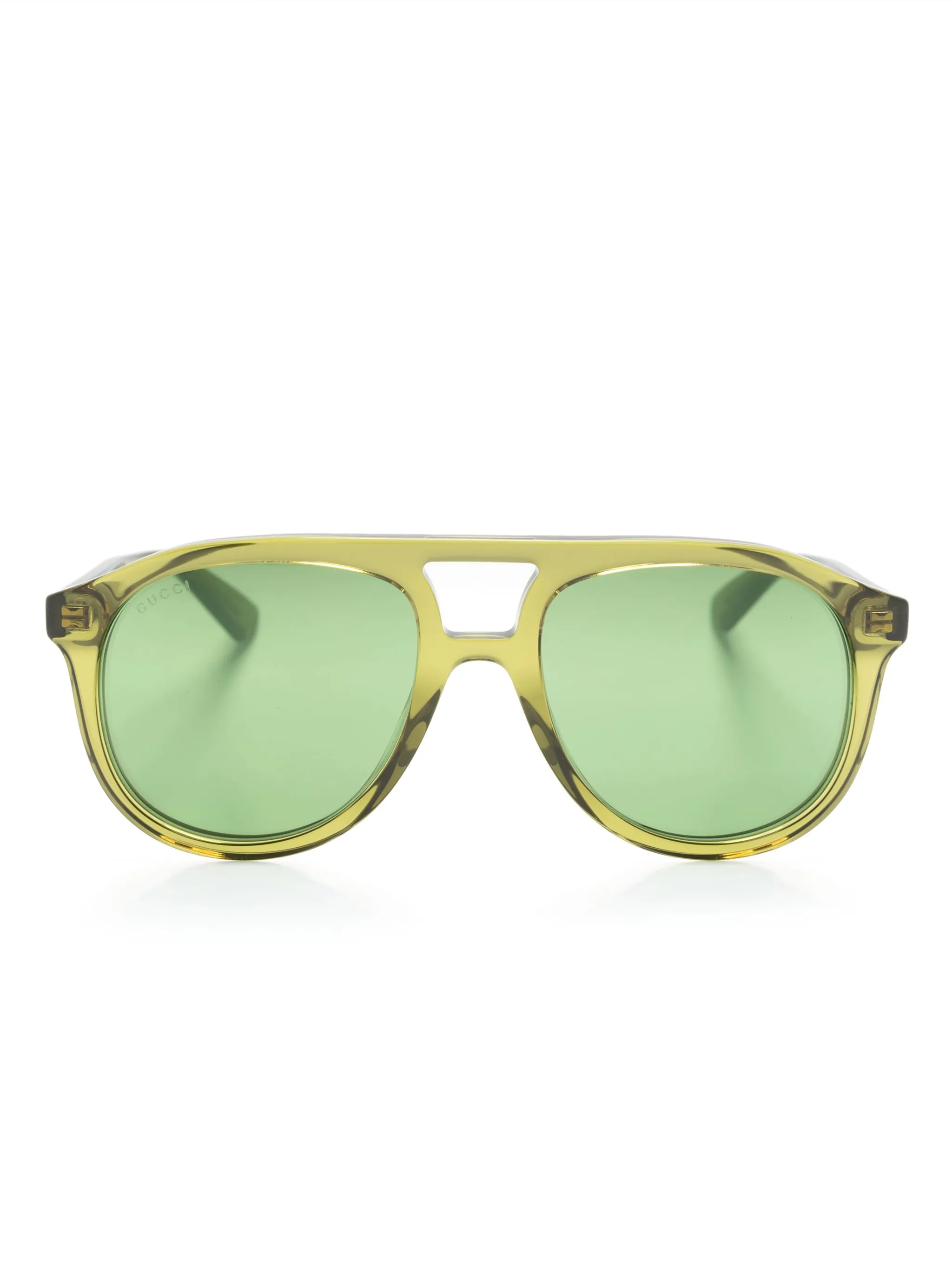 

Солнцезащитные очки в круглой оправе Gucci Eyewear, зеленый