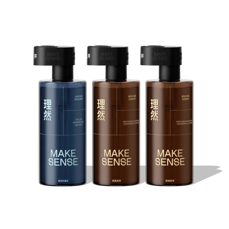 Мужской гель для душа с ароматом MAKE ESSENCE, Mojito Shower Gel 400ml+Hobo Leather Shower Gel 400ml*2