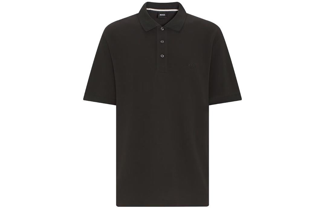 

Pallas поло с вышитым логотипом HUGO BOSS, черный