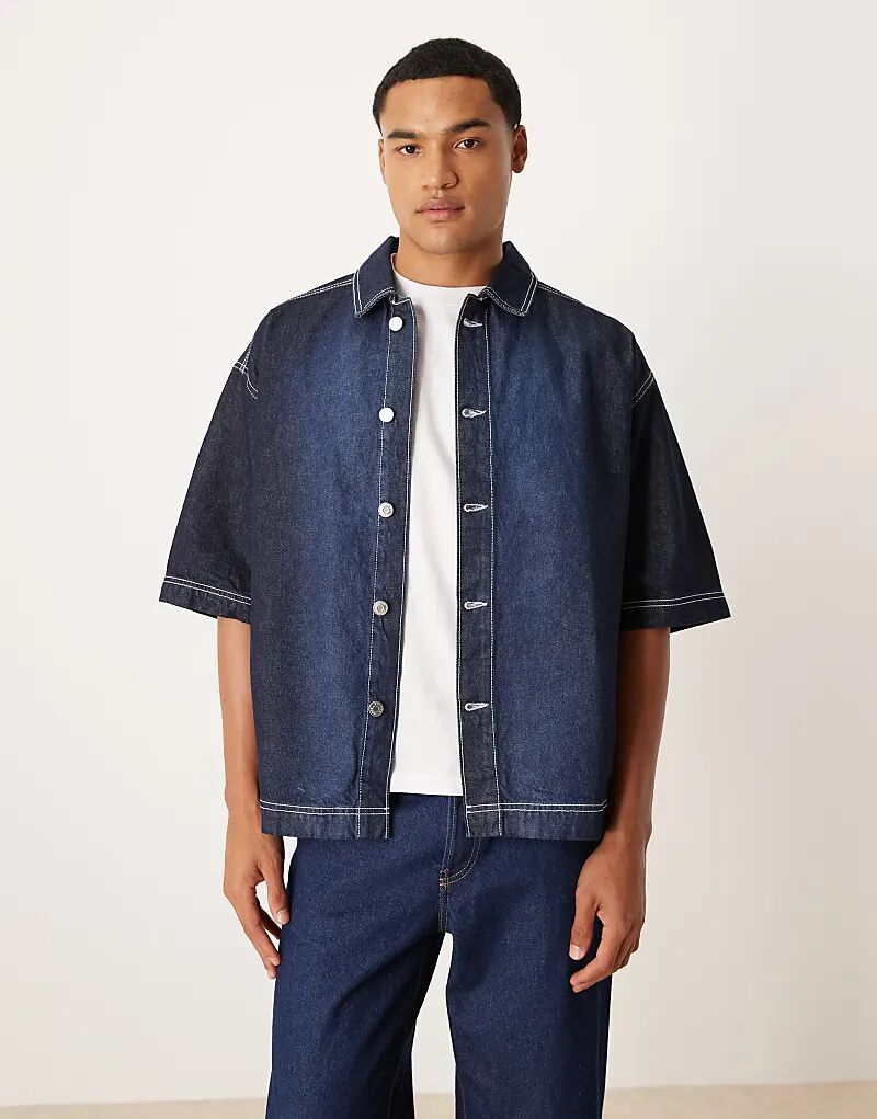 

Рубашка свободного кроя ASOS DESIGN цвета индиго — часть комплекта