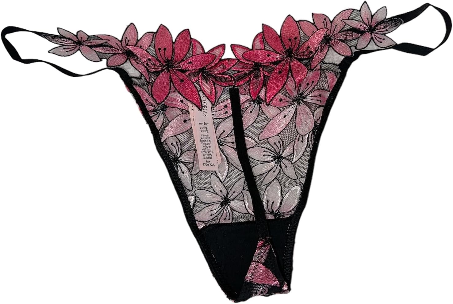Victoria's Secret Ziggy Glam V-стринги с цветочной вышивкой, цвет Pink New, Pink Floral — фото 2