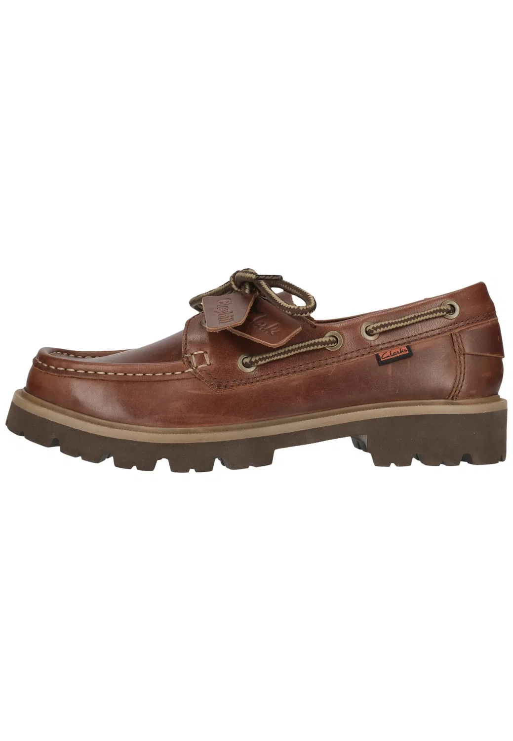 Снуршузы Cleyhill Boat Clarks, коричневая кожа — фото 3