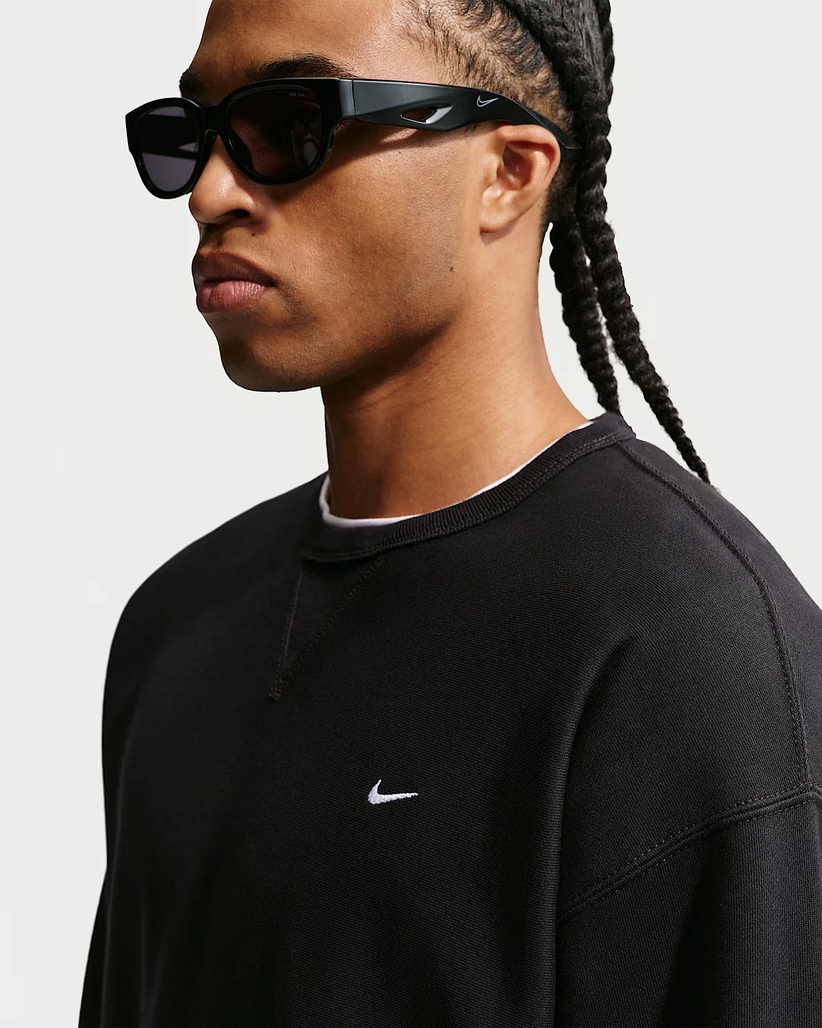 Мужская флисовая кофта Nike Solo Swoosh, Black/White — фото 3