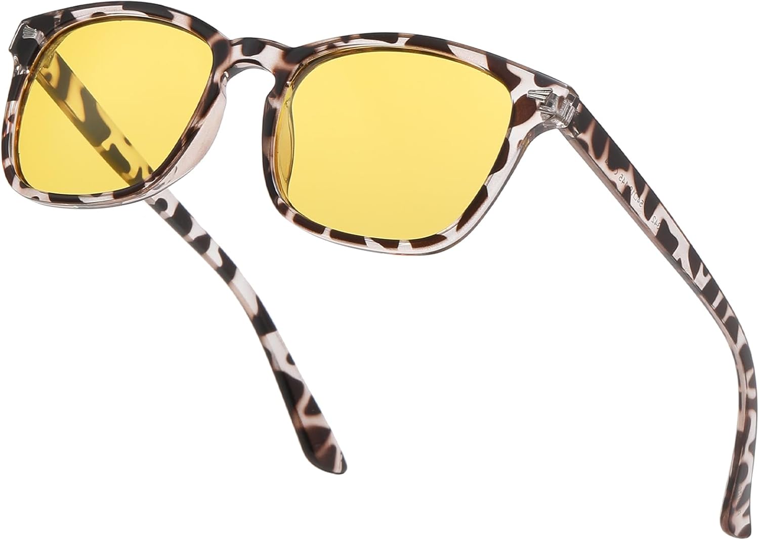 

Очки для вождения в ночное время для женщин и мужчин - поляризованные, антибликовые, с желтыми линзами, очки ночного видения HD D Lolylad, White Tortoise Frame Night Vision Glasses