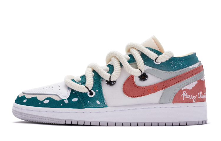 

Кроссовки Air Jordan 1 Vintage Basketball Shoes Women's Low-Top White/Green/Red