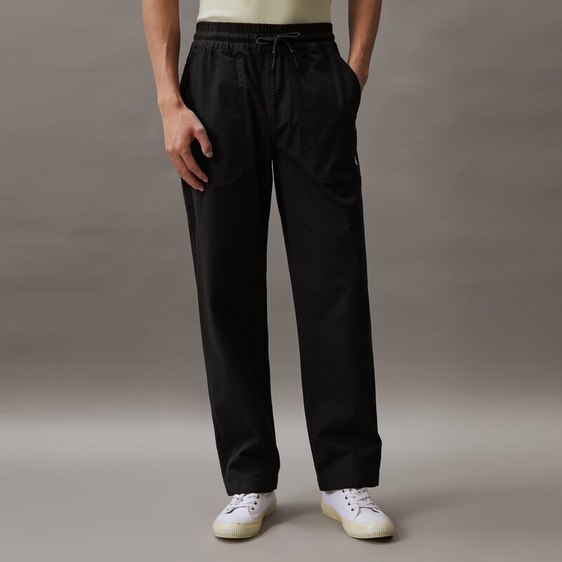 

Брюки Calvin Klein Jeans с завязкой на талии, черный