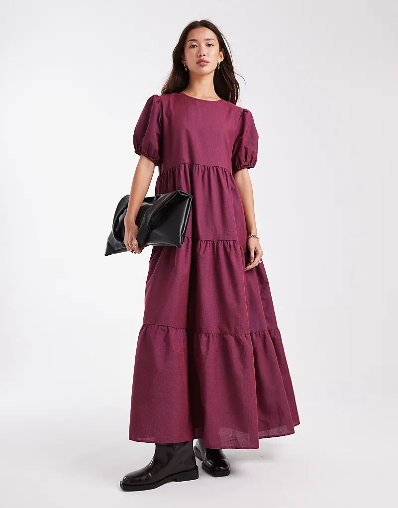 

Длинное многоярусное платье Daisy Street в красно-черную клетку