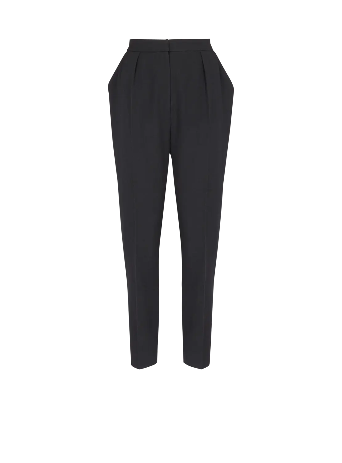 

Брюки из грана де пудре с высокой талией Balmain, черный