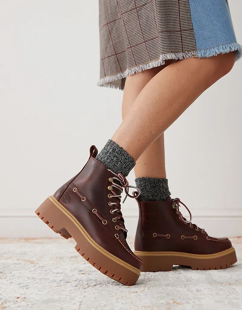 Ботинки Timberland Stone Street на шнуровке, бордовый