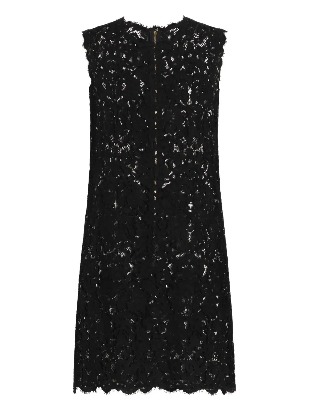 Мини-платье с кружевом и застежкой-молнией Dolce & Gabbana, черный