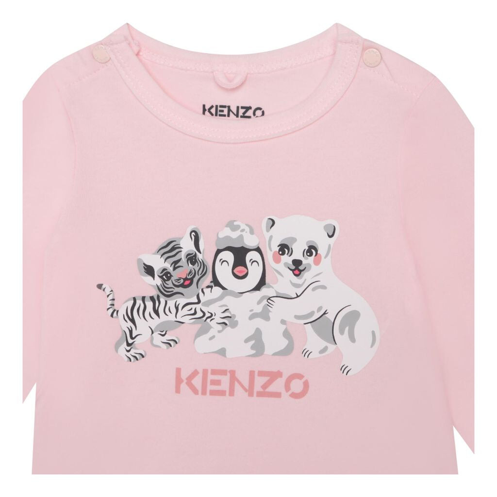 

Розовое хлопковое платье KENZO, розовый