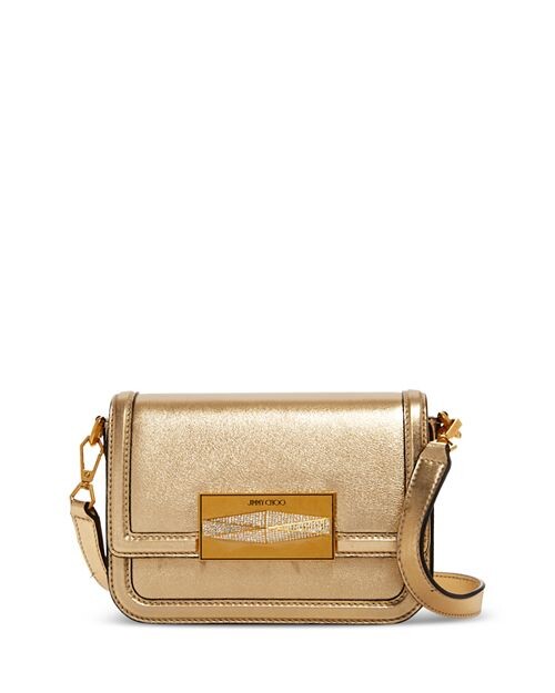 

Кожаная цепочка через плечо с бриллиантами Jimmy Choo, цвет Gold